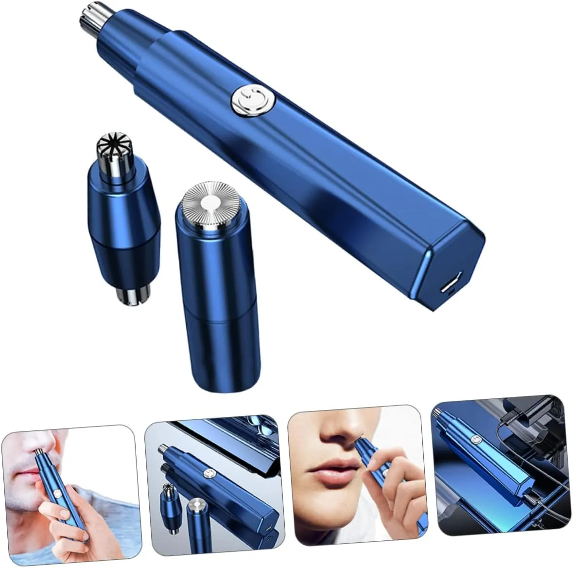 1 Set Electric Eyebrow Razor Nose Hair Trimmer Hair Cleaning Tool for Beard Design Precision Rotary Blade for Easy Grooming