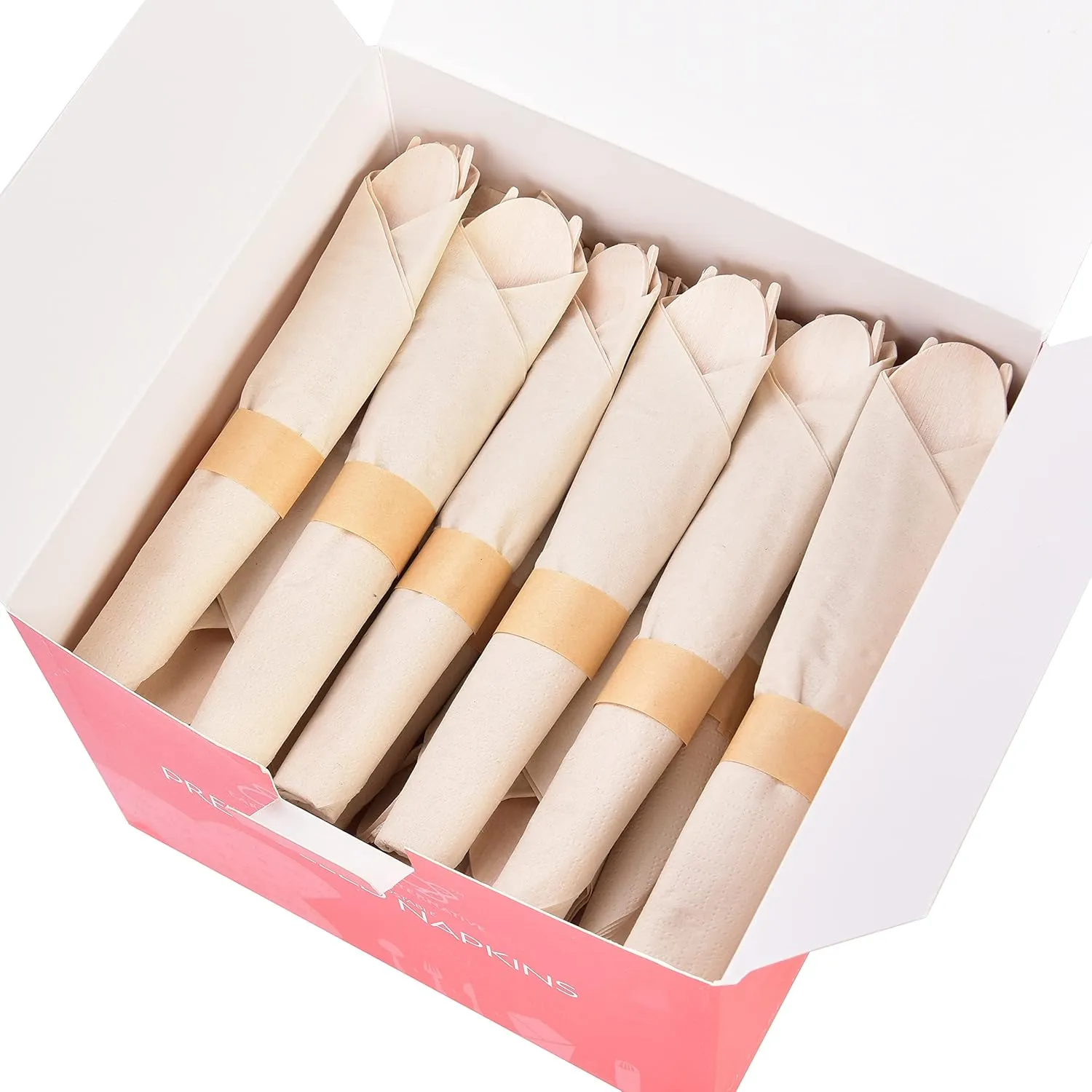 100% Compostable Cutlery Set [50 sets] Camping Utensil Set Include Spoon, Forks with Knives & Bamboo Napkins for Wedding, Party, Picnic, and Event by Earth’s Natural Alternative