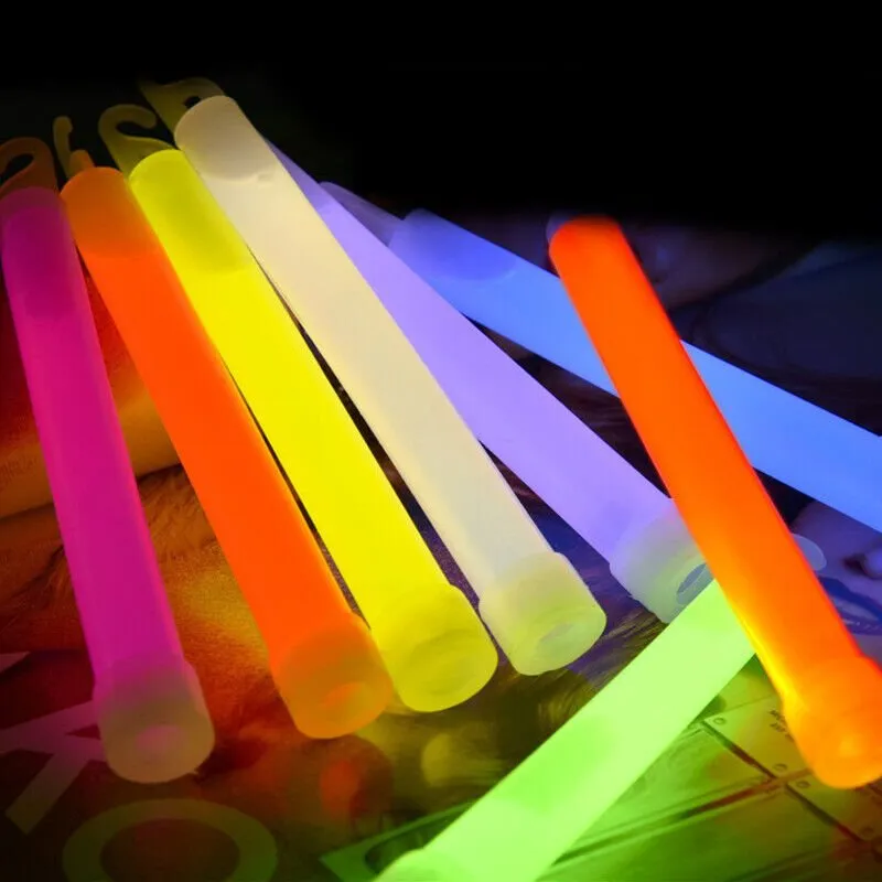 [100 Pack] 6 Inch Mixed Glow sticks Bulk Party Rave Light Disco Glow in The Dark
