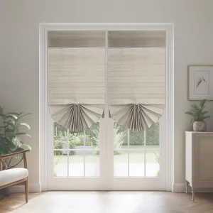 100% Self Adhesive Portable Blackout Curtains - Sticky Vertical Blinds Privacy Thermal Insulated Tricia Door Drapery for Patio Door French Door Sidelight Curtain, W26 x L40, 1 Panel, Cream White