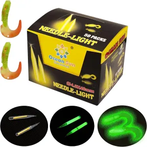 100pcs Insert Fishing Glow Sticks for Lure and Soft Baits Jigs Underwater in Night Dark Luminous (100Pcs Glow Sticks for Lure)