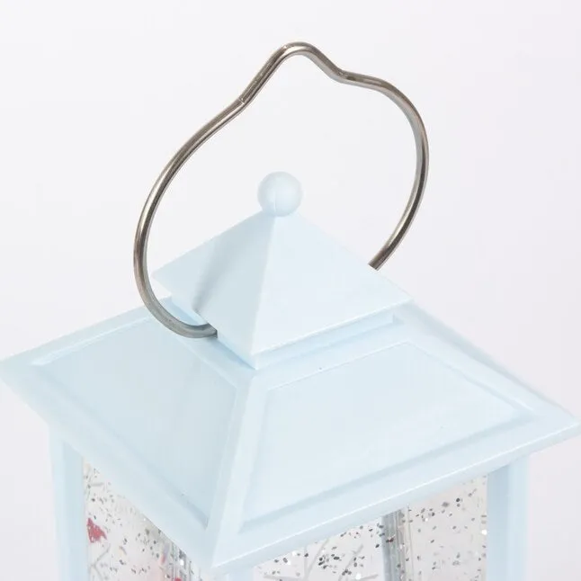 10.6" Battery-Operated Spinning Water Lantern with Winter Scene & Cardinal