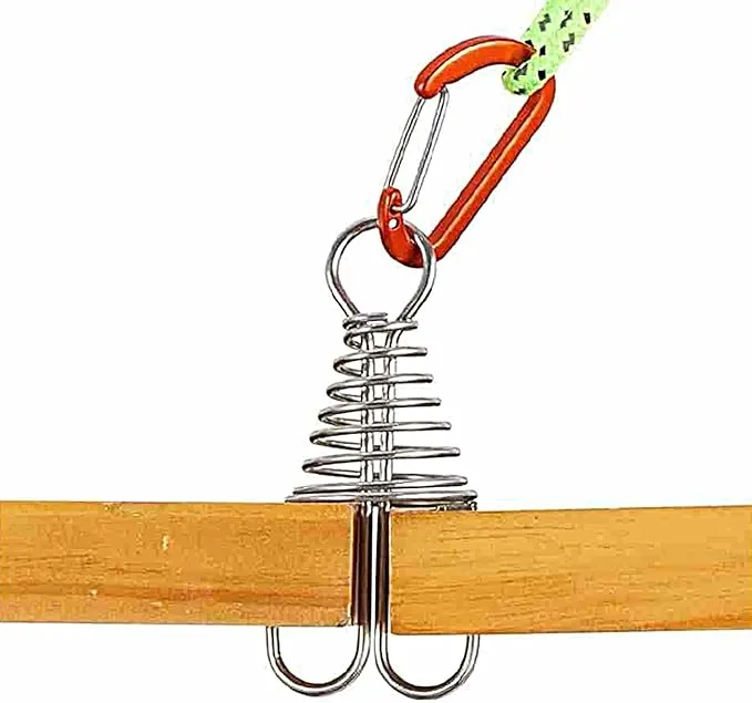 10PCS Deck Anchor Pegs, Windproof Aluminium Alloy Octopus Tent Stakes with Spring Buckle, Portable Wind Rope Anchor, Camping Tent Nail