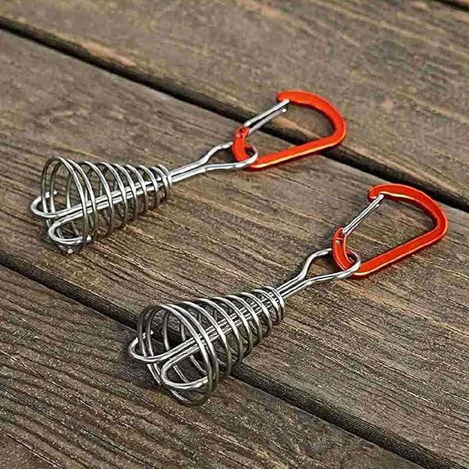 10PCS Deck Anchor Pegs, Windproof Aluminium Alloy Octopus Tent Stakes with Spring Buckle, Portable Wind Rope Anchor, Camping Tent Nail