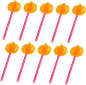 10pcs Halloween Glow Sticks Pumpkin Design Party Supplies Random Color for Halloween Decorations and Festive Celebrations Made of Lightweight Pe Material