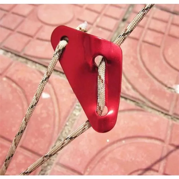 10pcs New Triangle Aluminum Alloy Adjustable Lock Tent Wind Rope Buckles Red