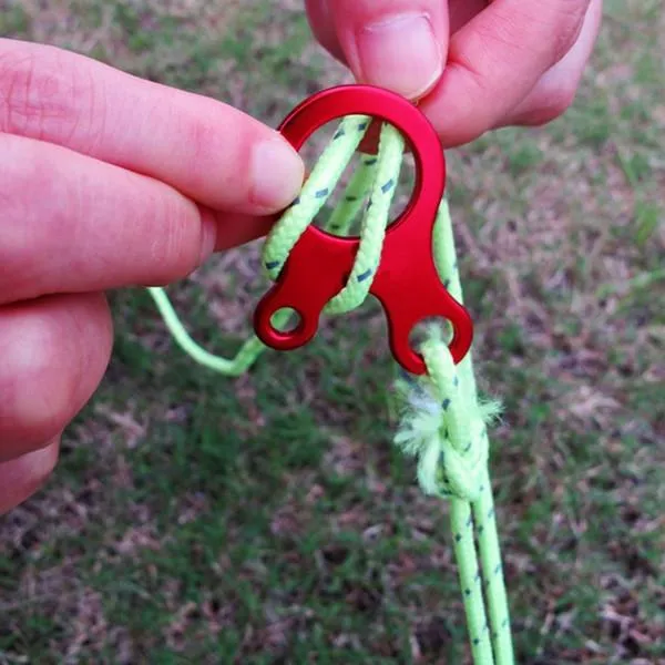 10pcs Quick Knot Tent Wind Rope Buckle 3 Holes Antislip Camping Hiking Tightening Hook Wind Rope Buckles Random Color