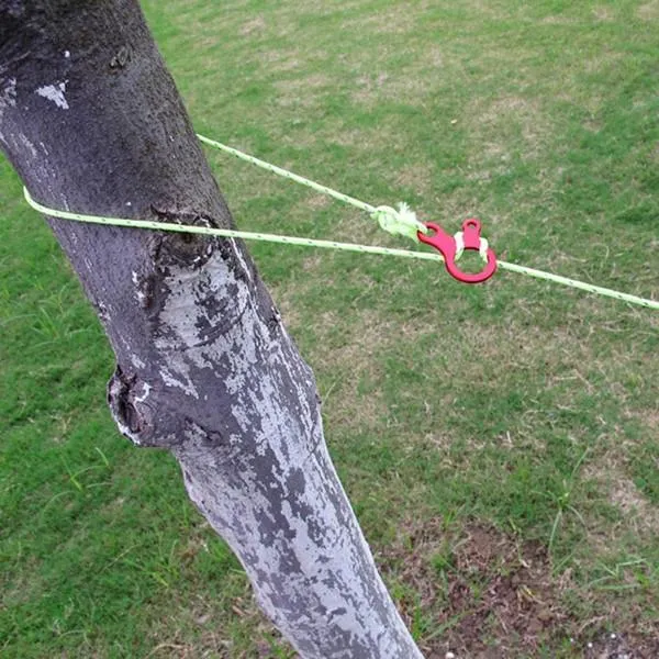 10pcs Quick Knot Tent Wind Rope Buckle 3 Holes Antislip Camping Hiking Tightening Hook Wind Rope Buckles Random Color