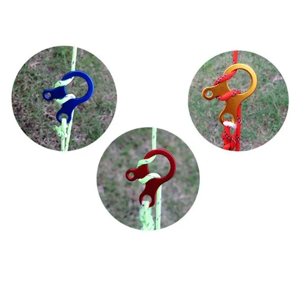 10pcs Quick Knot Tent Wind Rope Buckle 3 Holes Antislip Camping Hiking Tightening Hook Wind Rope Buckles Random Color