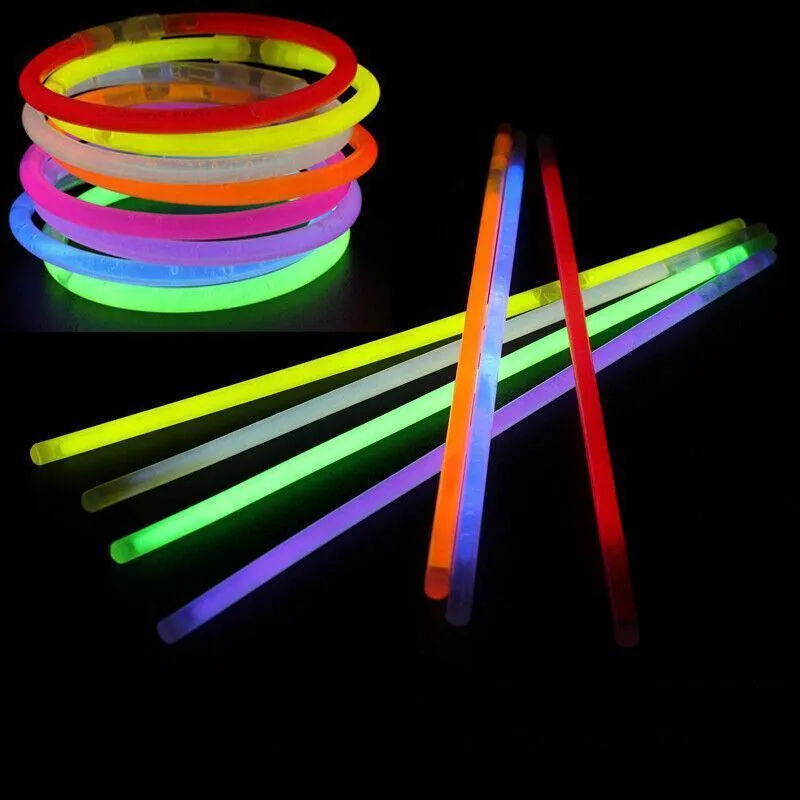 10X Colour Mixed Flashing Glow Stick Party Glowsticks Bracelets Light No Flame