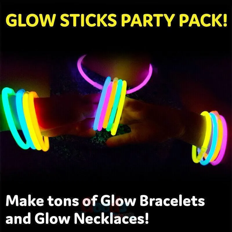 10X Colour Mixed Flashing Glow Stick Party Glowsticks Bracelets Light No Flame