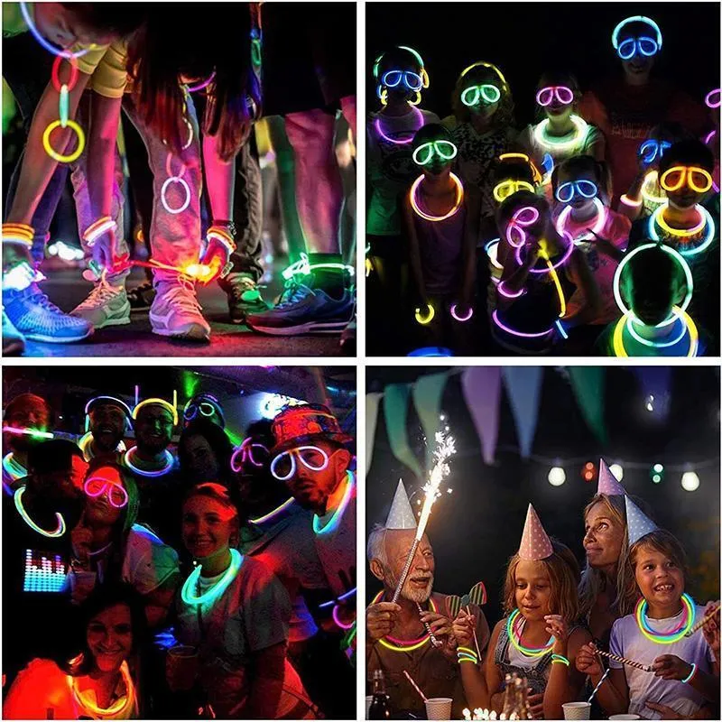 10X Colour Mixed Flashing Glow Stick Party Glowsticks Bracelets Light No Flame