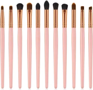11 x makeup brush eye set eye shadow eyebrow brush wood handle powder gold makeup tool