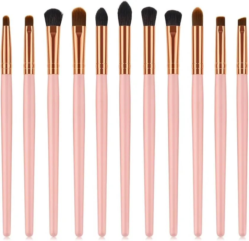11 x makeup brush eye set eye shadow eyebrow brush wood handle powder gold makeup tool