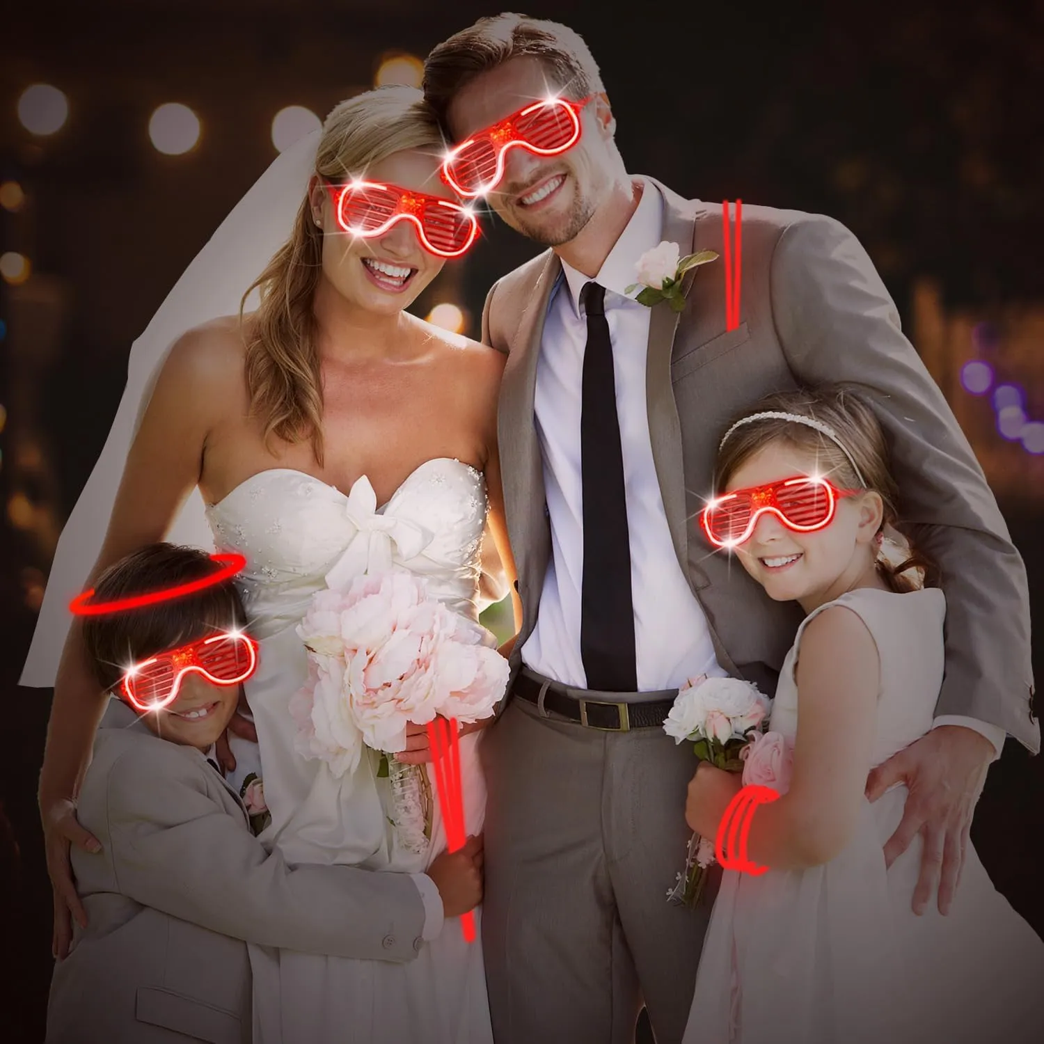 115 PCS Glow in the Dark Party Supplies,100PCS 8" Glow Sticks Bulk,15PCS Glasses,Glowing Party Favors for 4th of July