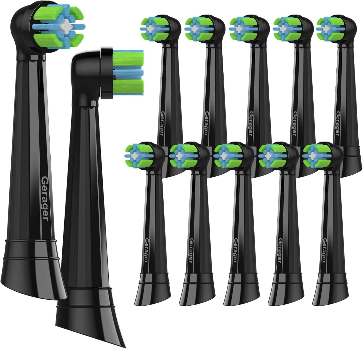12 Pack Toothbrush Replacement Heads Compatible with Oral B iO, Replacement Heads for Oral B iO 3 4 5 6 7 8 9 10 Series Electric Toothbrushes, Black