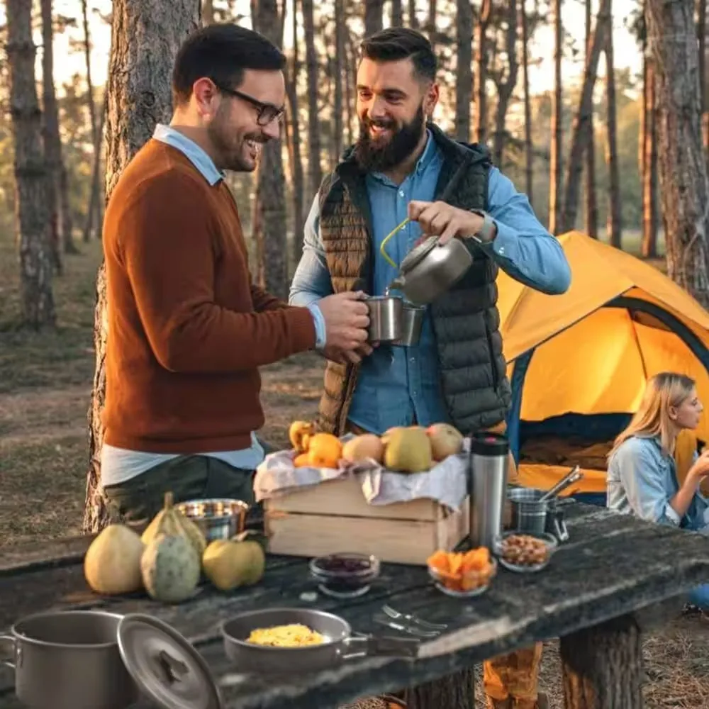 12-Piece Aluminum Camping Cookware Set with Storage Bag