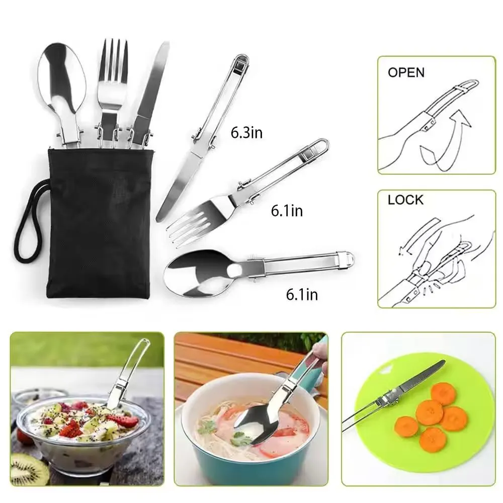12-Piece Aluminum Camping Cookware Set with Storage Bag