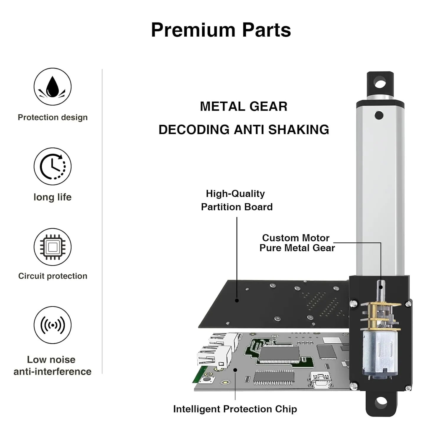 125mm 120N Mini Electric Linear Actuator 5 Inch Linear Motion Actuator 12V Actuators with Brackets for Cabinets, Robotics, Home Automation, Window Opener