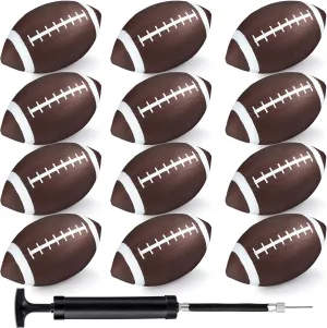 12pcs Mini Inflatable Football Small Playground Inflatable Soccer Toys with Pump Needle for Kids Junior Youth Outdoor Indoor Game Football Party Favors
