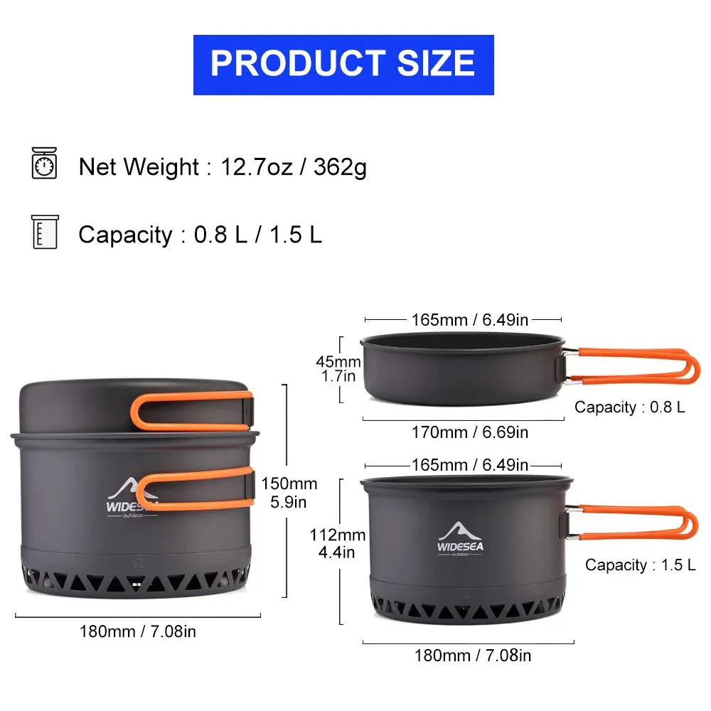 1.3L Camping Cookware Set – Outdoor Pot & Kettle