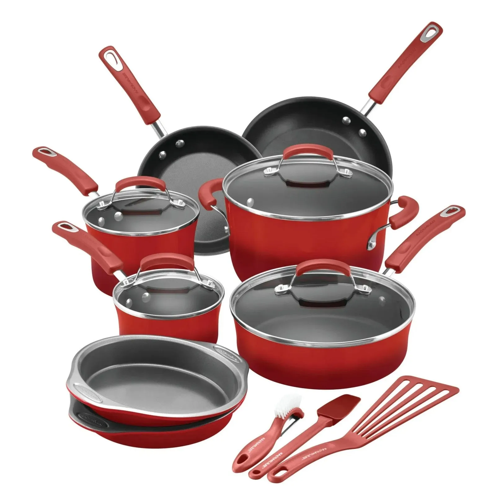 15-piece red LunaLulink pans pans Great savings Nonstick Efficient customer service set