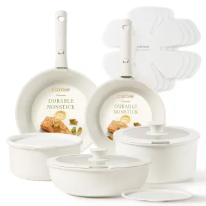 15pcs and Space Dishwasher/Oven/Fridge with Pans Kitchen High-quality for low cost CAROTE Detachable Stick, Set, Versatile Induction RV Safe, Cookware Set, Set Saving Flexible Set Nonstick Set Non Pots Pots Sets, Handle,