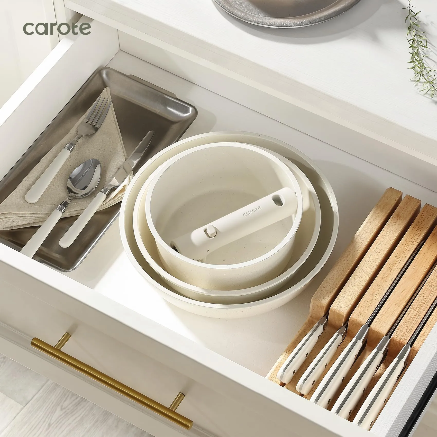 15pcs and Space Dishwasher/Oven/Fridge with Pans Kitchen High-quality for low cost CAROTE Detachable Stick, Set, Versatile Induction RV Safe, Cookware Set, Set Saving Flexible Set Nonstick Set Non Pots Pots Sets, Handle,