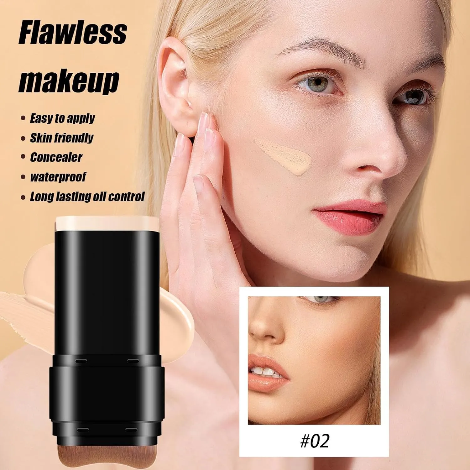 2 In 1 - Luxury Anti-wrinkles Foudation Stick | Eraser Foundation Stick Makeup | Double Head Foundation Make-Up Stick | Contour Stick Foundation Face Stick