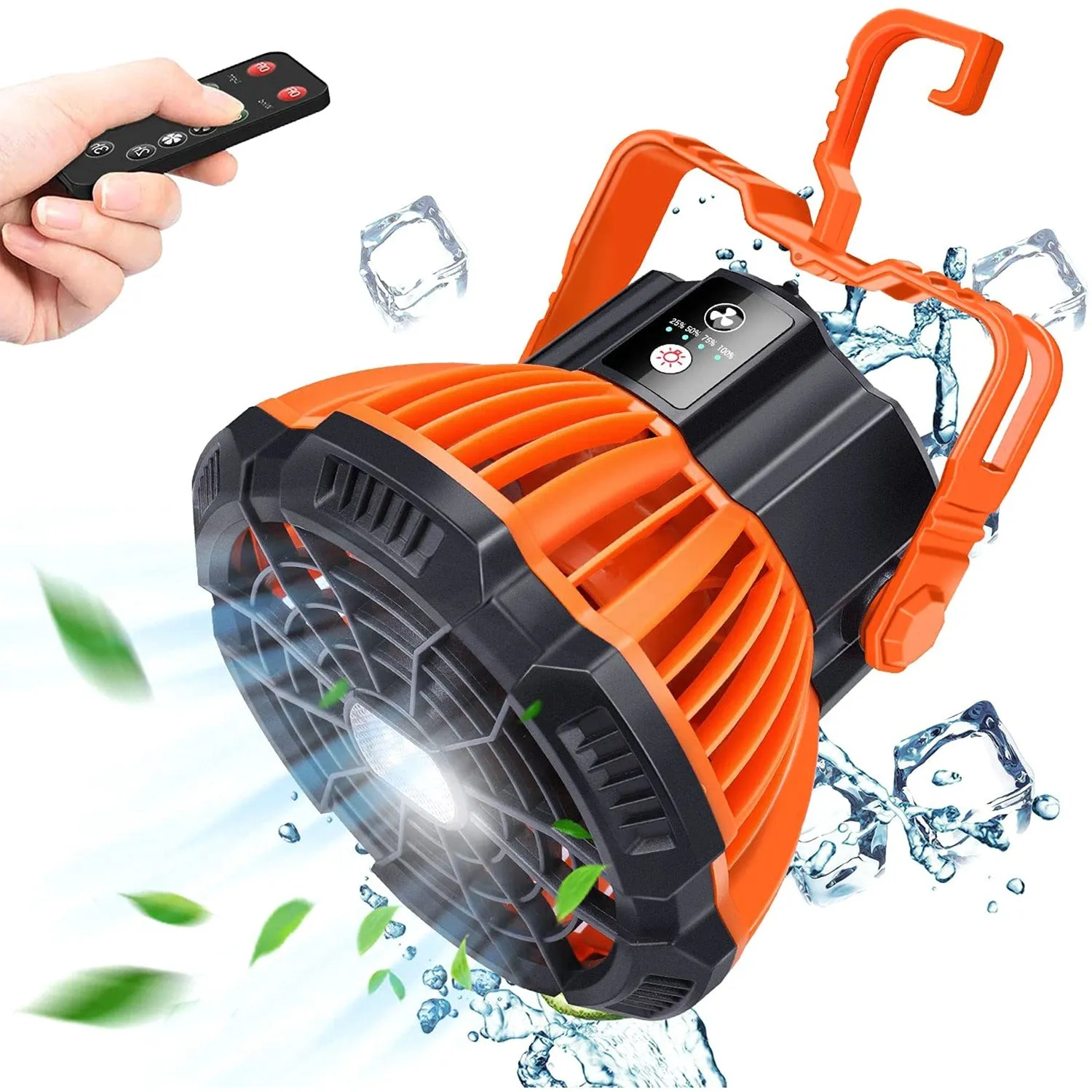 2-in-1 Portable Camping Lantern Electric Fan