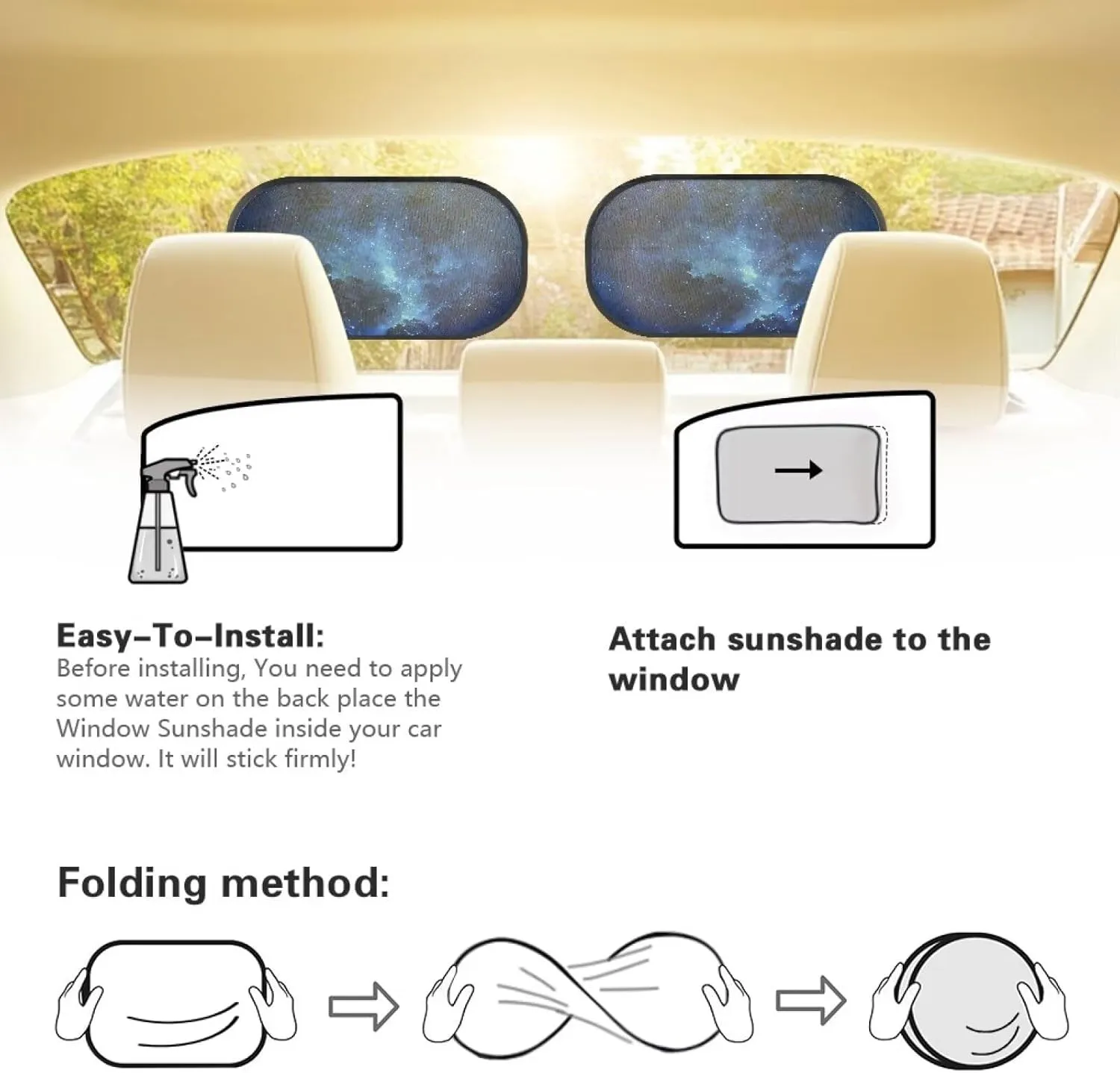 2 Pack Dog Car Window Shades,Strong-Light Blocking & UV Protection Privacy Shades,Universal Dog Paw Essential Interior Accessories for Baby,Car Camping