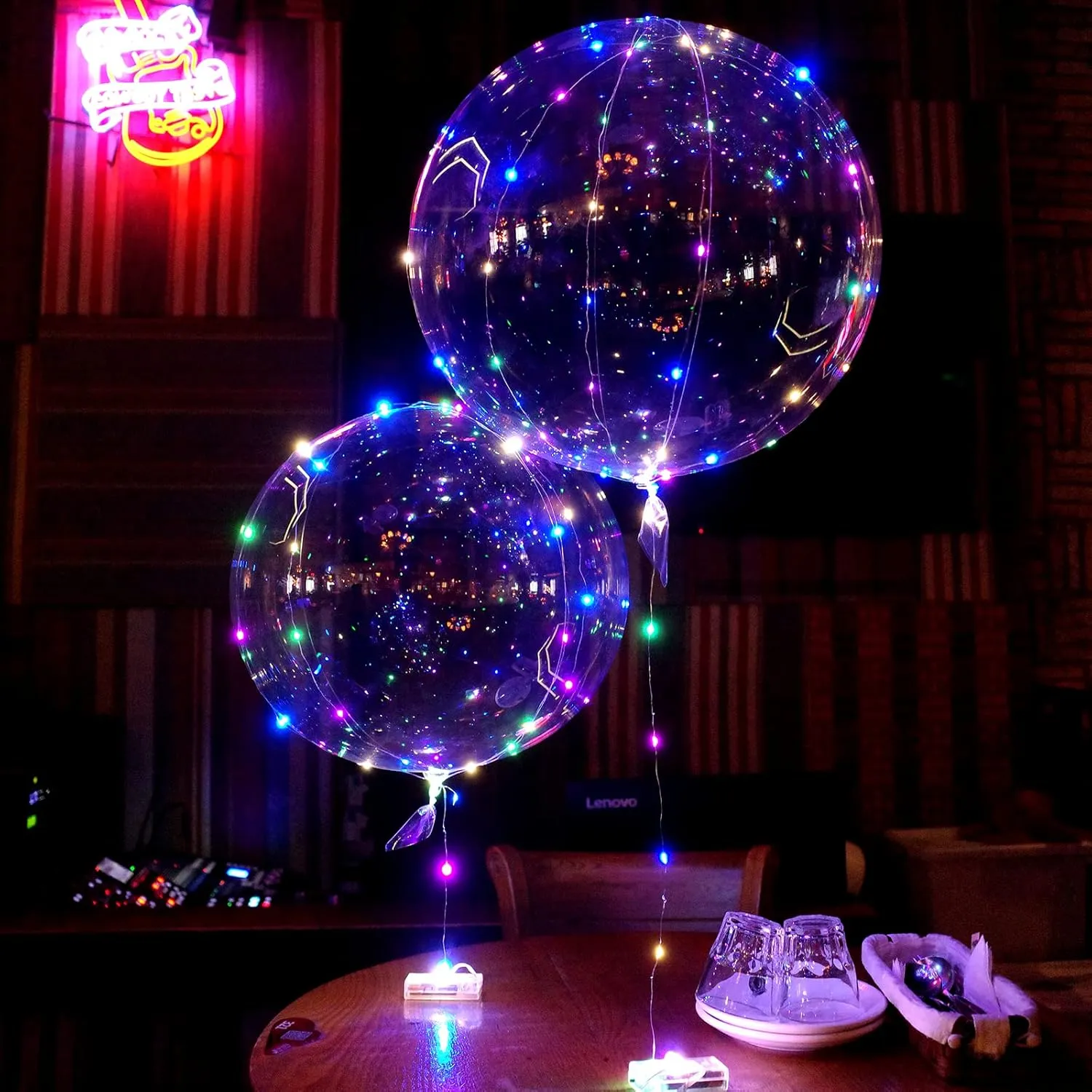 20 Pack Led Balloons Light Up with Colorful Led Lights | 24 Pcs with 20 Inch Transparent Balloons and 20 Led Lights | Perfect Supply for Glow Stick Party, Birthday Party,Wedding