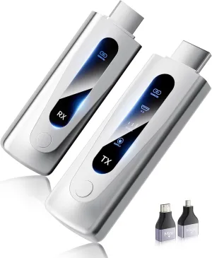2025 Upgraded Wireless HDMI Transmitter and Receiver 328FT/100M, LED Display, 4K Decode 1080P@60Hz Ultra HD Video Output, Plug&Play 5G 2.4G for Video and Audio to Monitor from PC/Projector/TV Box