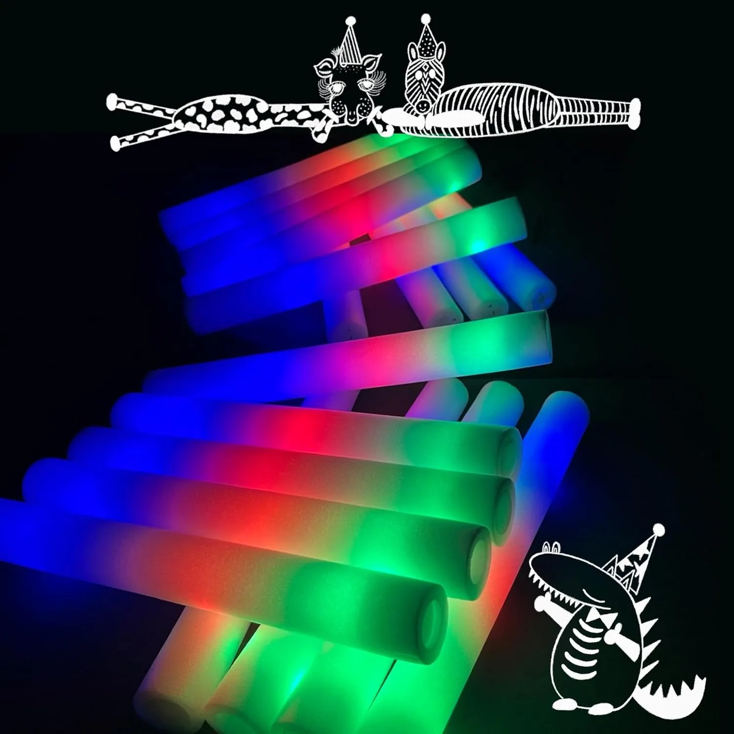 25-Pack Glow Foam Sticks – UltraBright 3 Flashing Modes, great for kids’ parties, 4th of July, Halloween, school breaks, campouts & more. From a fun-loving, U.S.-owned small business!