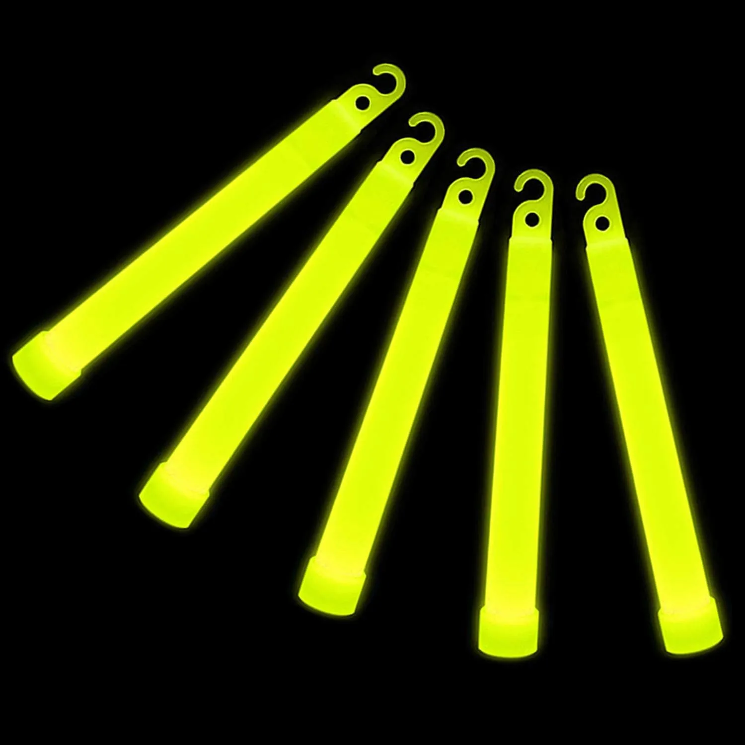 25pcs Neon Yellow Colors Glow in The Dark Glow Stick Tubes Fluorescent Light Sticks Bright Glowing Rods for Graduation Party, Camping, New Year’s Eve, 6 inches