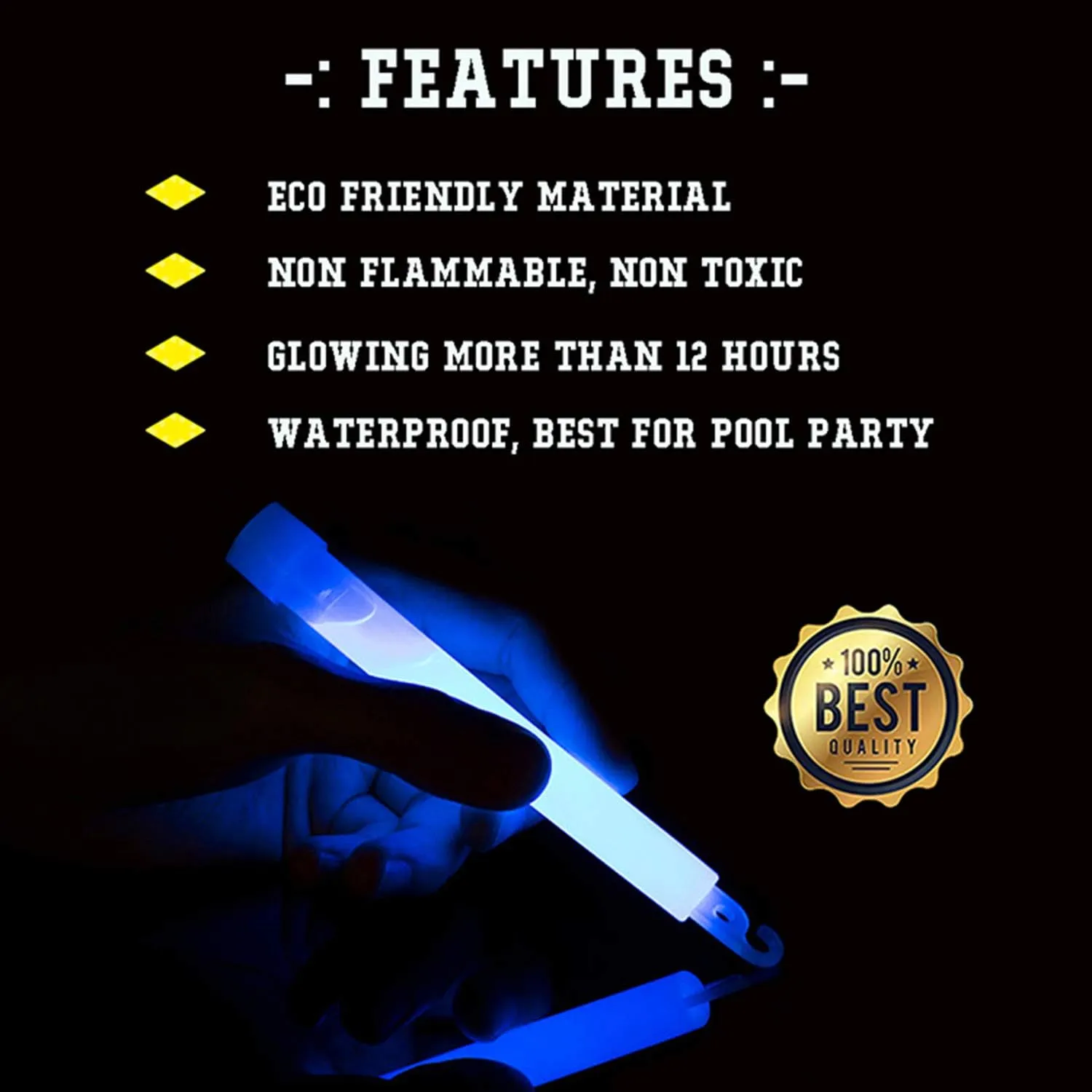 25pcs Neon Yellow Colors Glow in The Dark Glow Stick Tubes Fluorescent Light Sticks Bright Glowing Rods for Graduation Party, Camping, New Year’s Eve, 6 inches