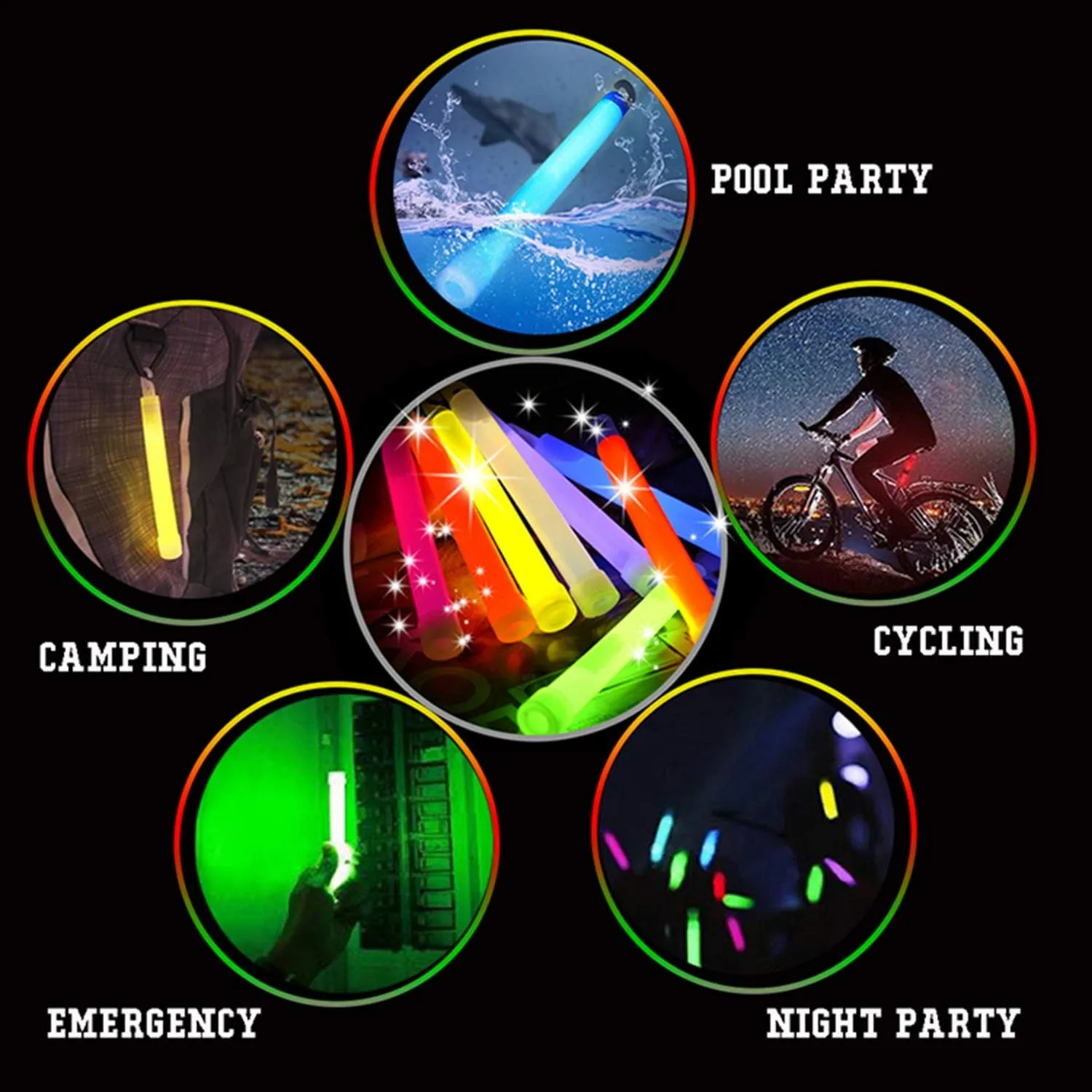 25pcs Neon Yellow Colors Glow in The Dark Glow Stick Tubes Fluorescent Light Sticks Bright Glowing Rods for Graduation Party, Camping, New Year’s Eve, 6 inches