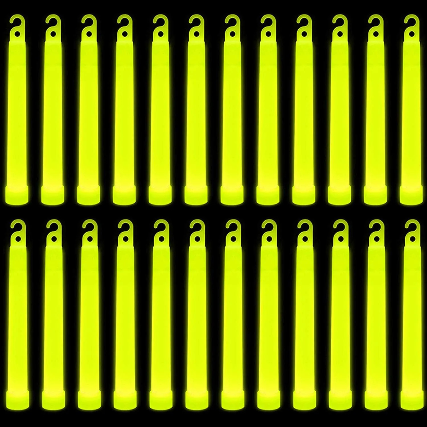 25pcs Neon Yellow Colors Glow in The Dark Glow Stick Tubes Fluorescent Light Sticks Bright Glowing Rods for Graduation Party, Camping, New Year’s Eve, 6 inches