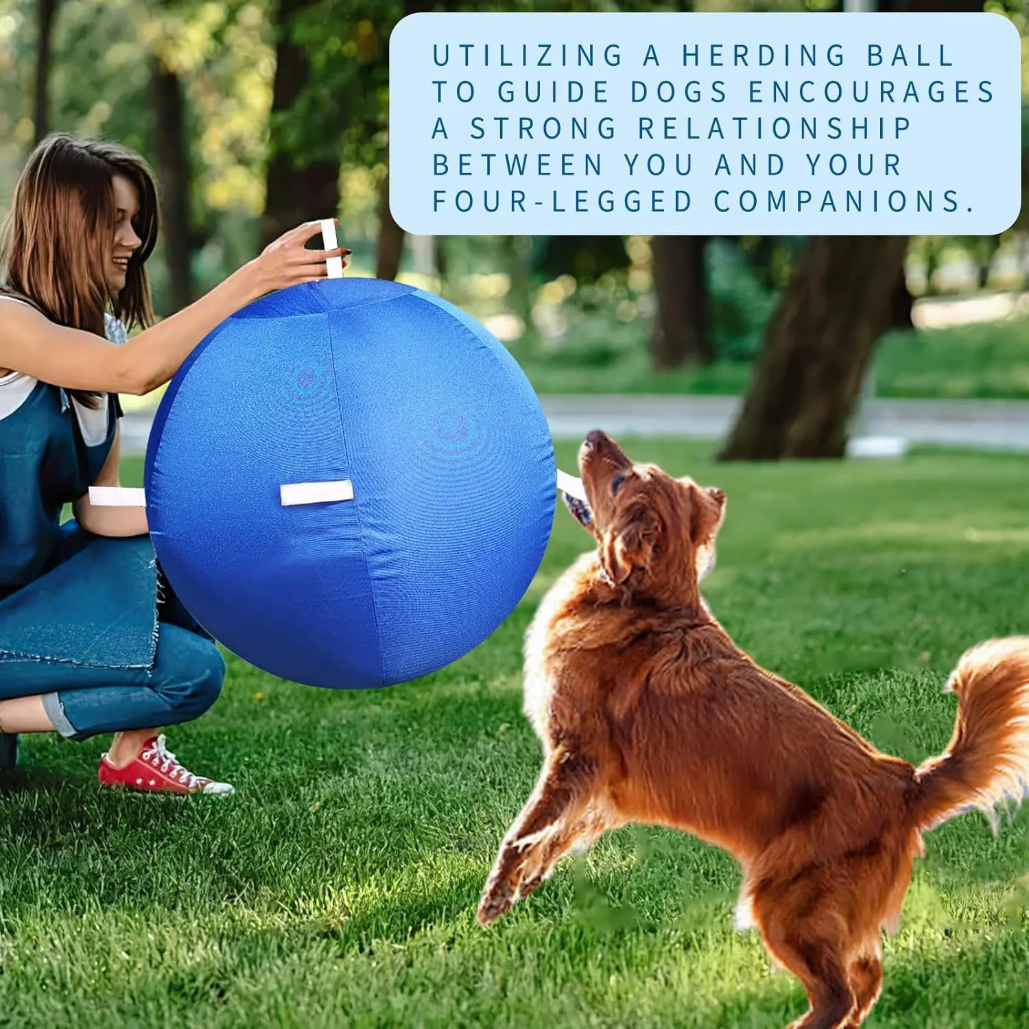 25" Dog Horse Ball&Cover with Straps, Herding Ball for Dogs Blue Heelers, Harding Dog Large Mega Pets Soccer Ball for Australian