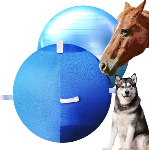 25" Dog Horse Ball&Cover with Straps, Herding Ball for Dogs Blue Heelers, Harding Dog Large Mega Pets Soccer Ball for Australian