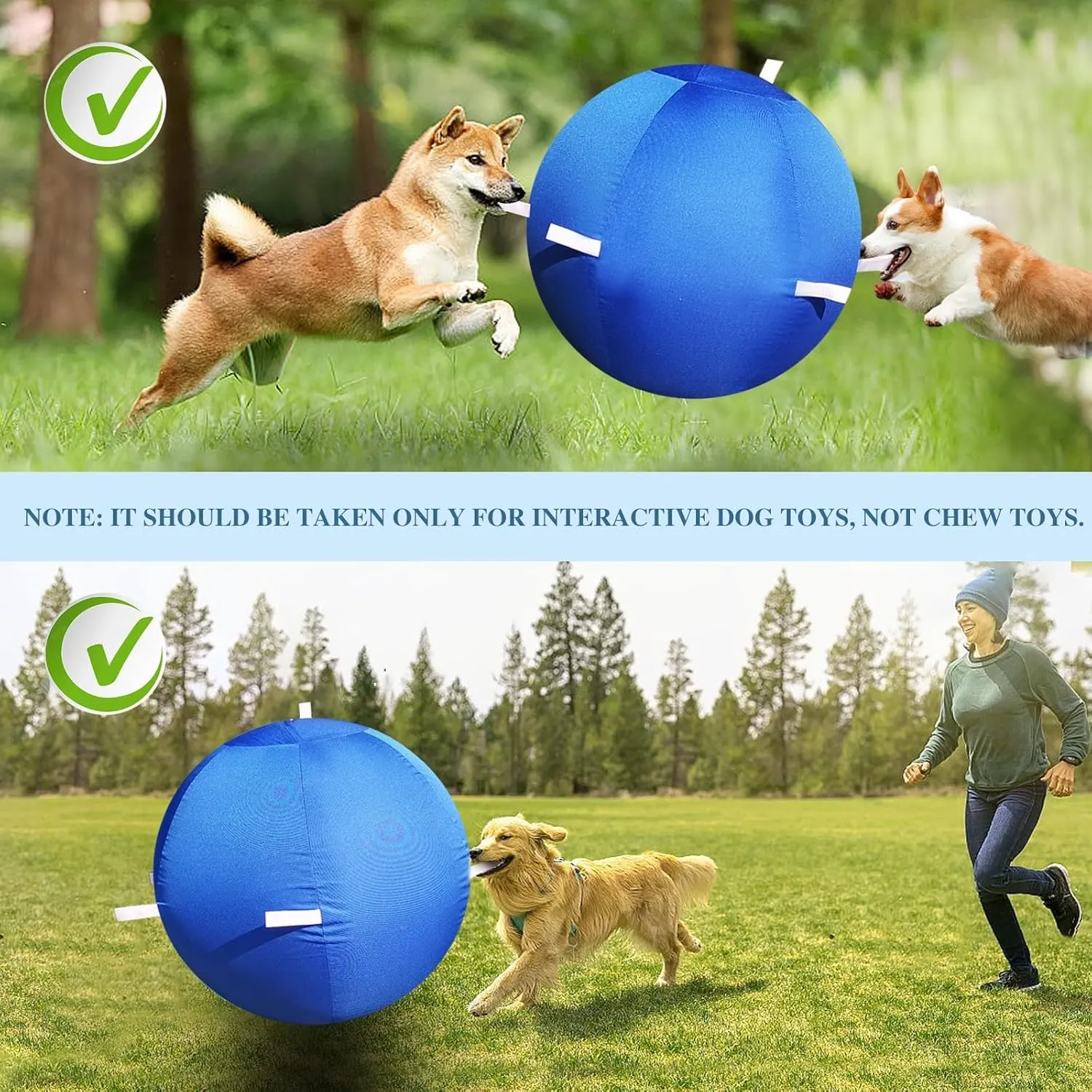 25" Dog Horse Ball&Cover with Straps, Herding Ball for Dogs Blue Heelers, Harding Dog Large Mega Pets Soccer Ball for Australian