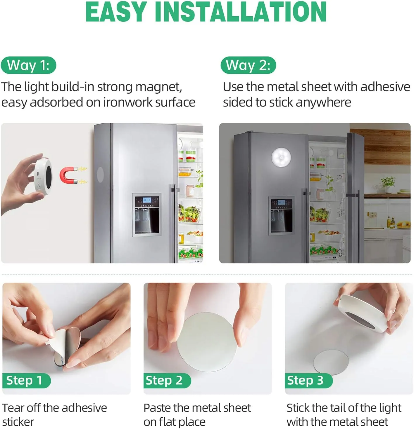 3 Colors Temperatures LED Closet Lights Wireless Motion Sensor Puck Lights Compatible with Charging Station, USB Rechargeable Battery Operated Indoor Lighting Under Cabinet Lights with Remote (6 Pack)
