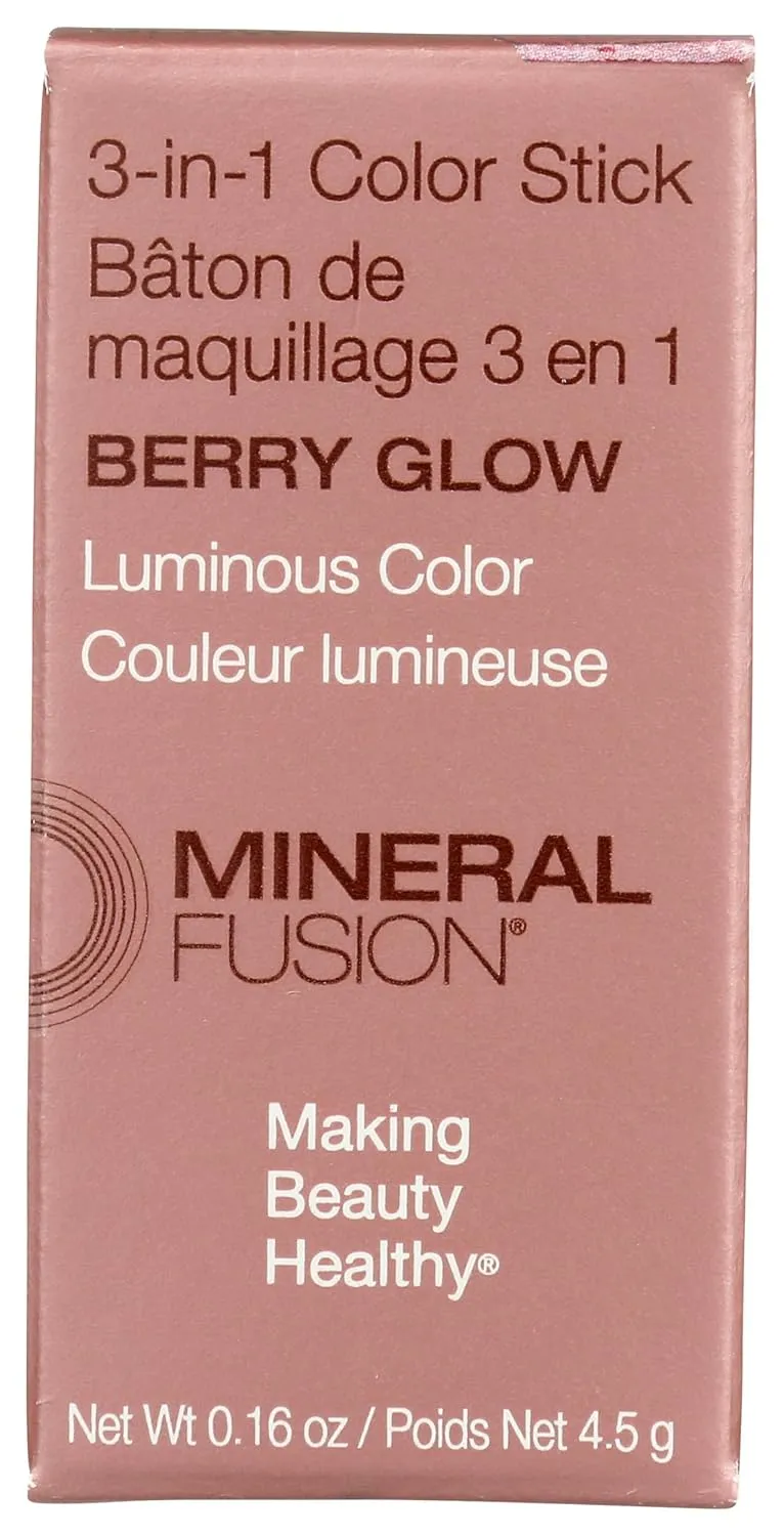 3-In-1 Color Stick - Berry Glow by Mineral Fusion for Women - 0.16 oz Makeup