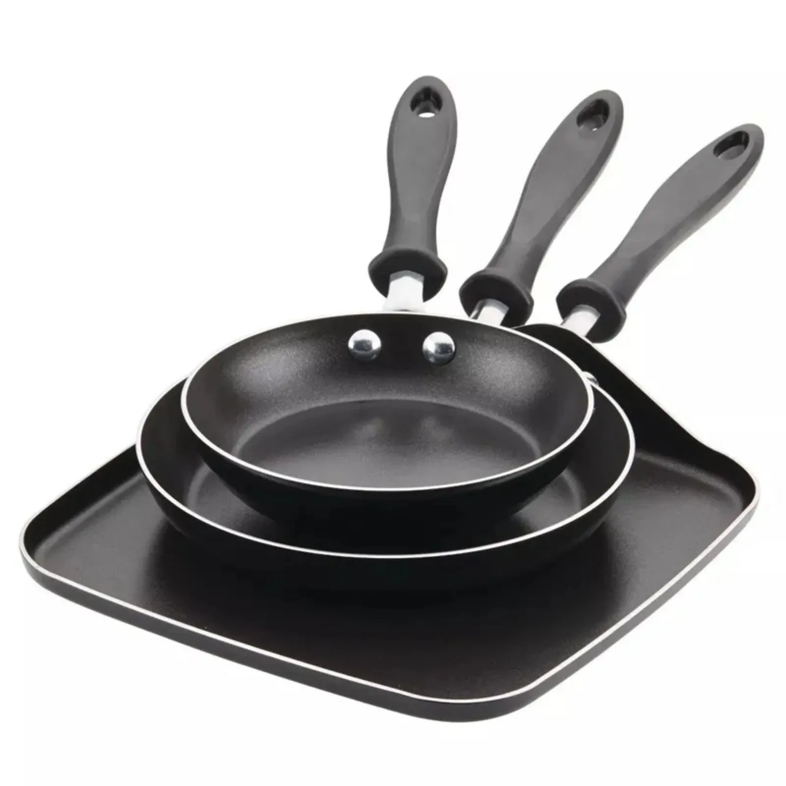 3-Piece Pan LunaLulink and Non-Stick Aluminum Exceptional Griddle Hot offer Black Set