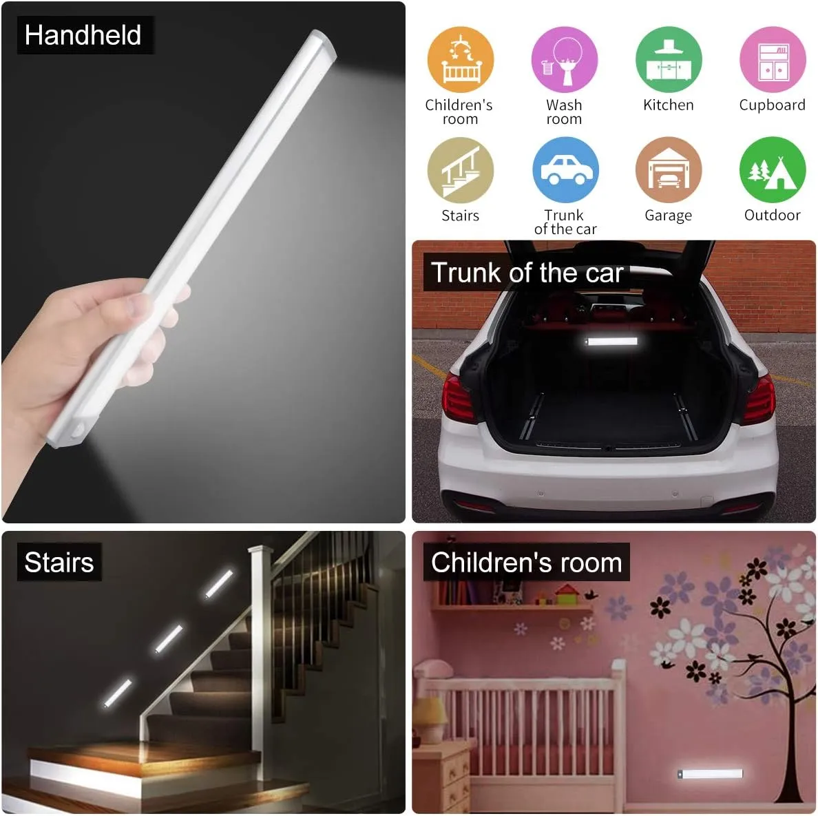 30-LED Motion Sensor Cabinet Light,Under Counter Closet Lighting, Wireless USB Rechargeable Kitchen Night Lights,Battery Powered Light for Wardrobe,Cabinet,Cupboard（Warm Light）-2Pack
