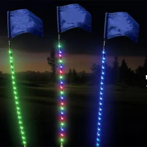 38-Inch LED Light-Up Mini Golf Flag Stick with Remote USB Rechargeable Nighttime Glow Pole for Putting Greens and Outdoor Games Sold per Piece