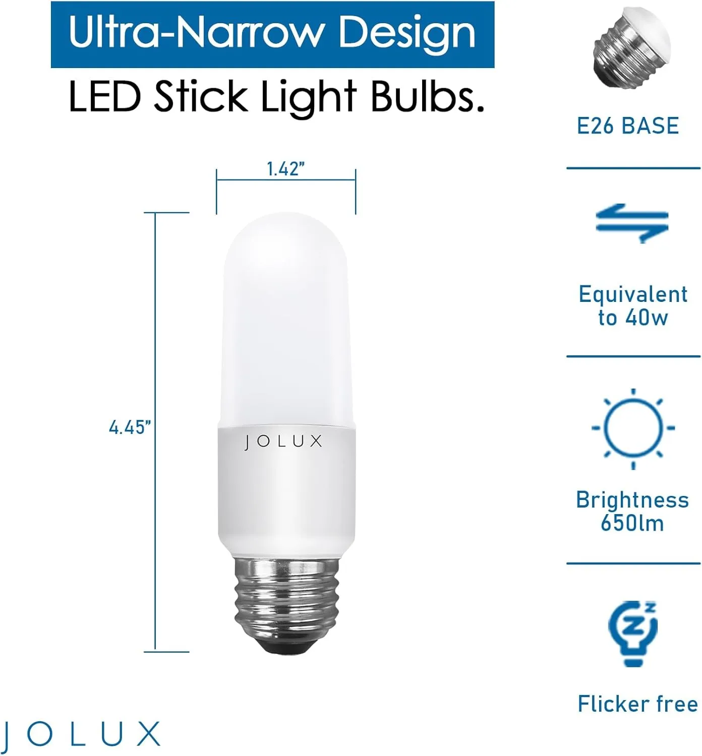 4 Pack LED Stick Light Bulbs with Dusk to Dawn, 40W Equivalent,Soft White(2700K),650lm,Auto On/Off Outdoor LED Bulbs,Damp Rated,E26 Medium Base.……