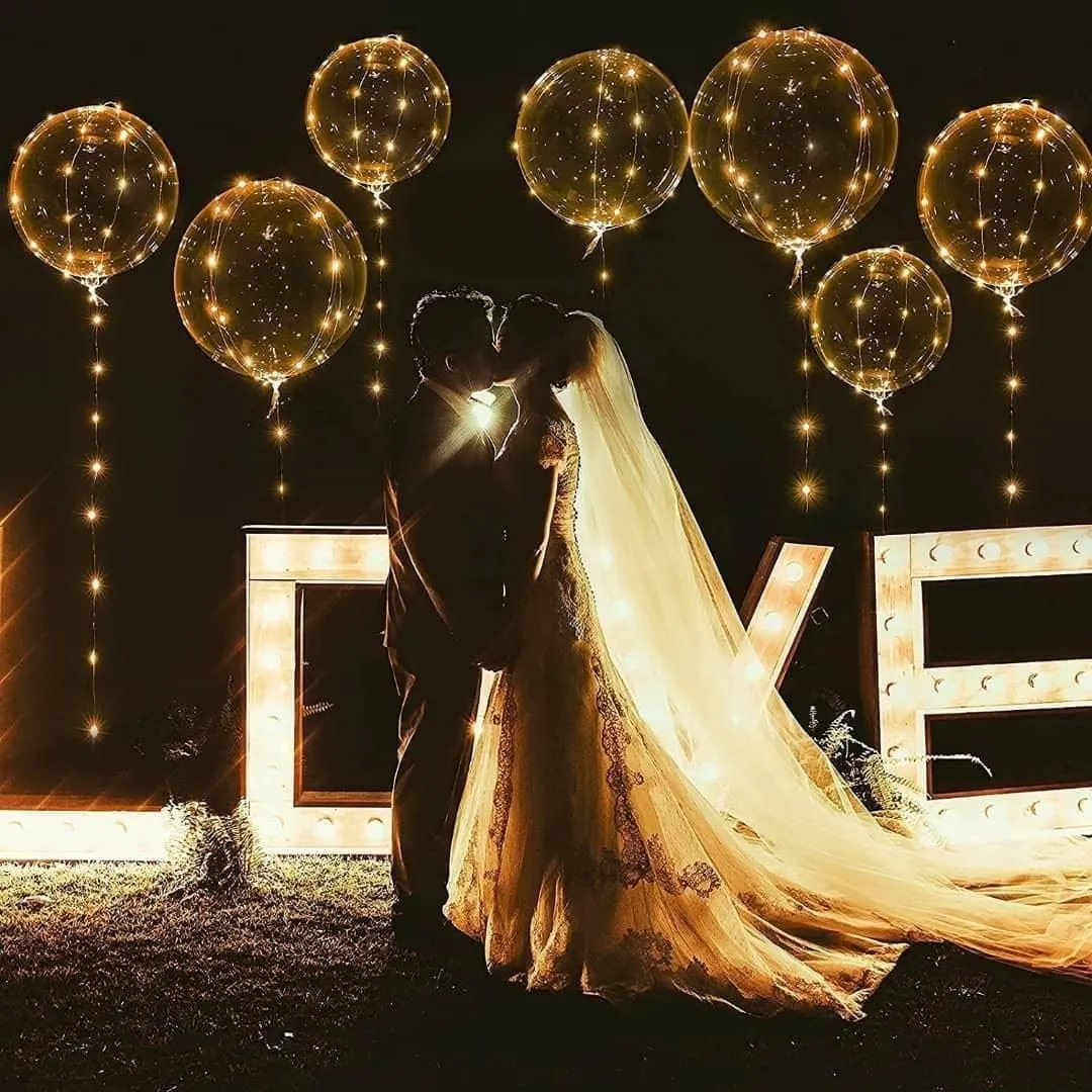 40 Pack Led Balloons Light Up with Warm White Lights | 40 Pcs Transparent Balloons and 40 Pcs Led Lights | Perfect Supply for Wedding, Birthday Party, Glow Stick Party