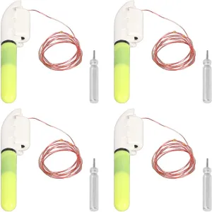 4Pcs Fishing Glow Sticks, Snap Design LED Fishing Pole Light, Portable Waterproof Fishing Rod Glow Sticks, LED Night Fishing Bite Alarm for Fishing