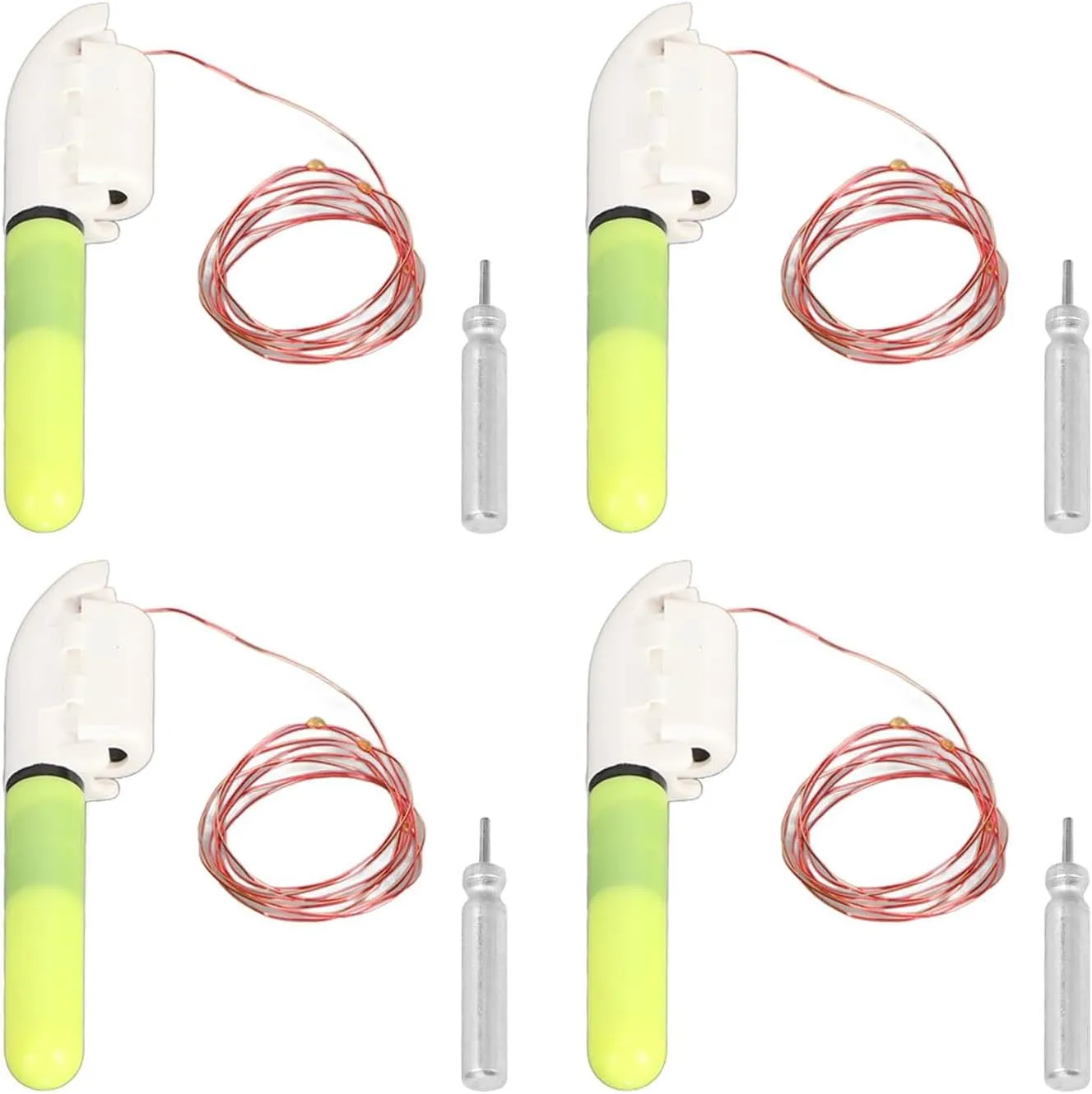 4Pcs Fishing Glow Sticks, Snap Design LED Fishing Pole Light, Portable Waterproof Fishing Rod Glow Sticks, LED Night Fishing Bite Alarm for Fishing